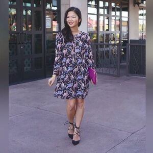 LOFT Snowbird Bird Print Shirtdress
